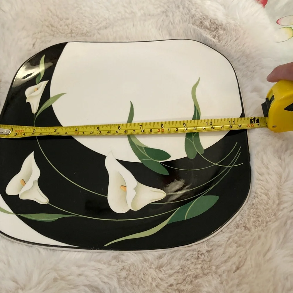 NWT RARE Vintage Sango Quadrille Semi-Porcelain 5101 Black Lillie’s platter - Picture 5 of 6